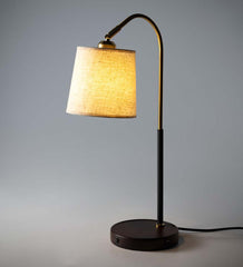 Plow & Hearth Home Accents | Indoor Living Desk Lamp With Usb Port And Fabric Shade