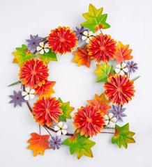 Plow & Hearth Home Accents | Indoor Living Fall Chrysanthemums Metal Wreath