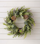 Plow & Hearth Home Accents | Indoor Living Faux Succulent And Fern Wreath
