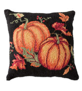 Plow & Hearth Home Accents | Indoor Living Hand-Hooked Wool Fall Pumpkins Throw Pillow