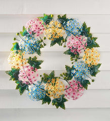 Plow & Hearth Home Accents | Indoor Living Handmade Metal Floral Wreath In Spring Pastel Colors
