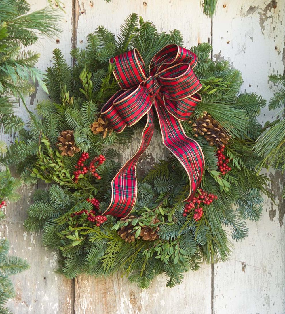 Plow & Hearth Home Accents | Indoor Living Holiday Woodland Wreaths Handmade In The Pacific Northwest