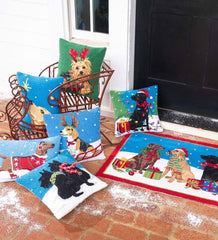 Plow & Hearth Home Accents | Indoor Living Hooked Wool Beagle On Sled Holiday Throw Pillow