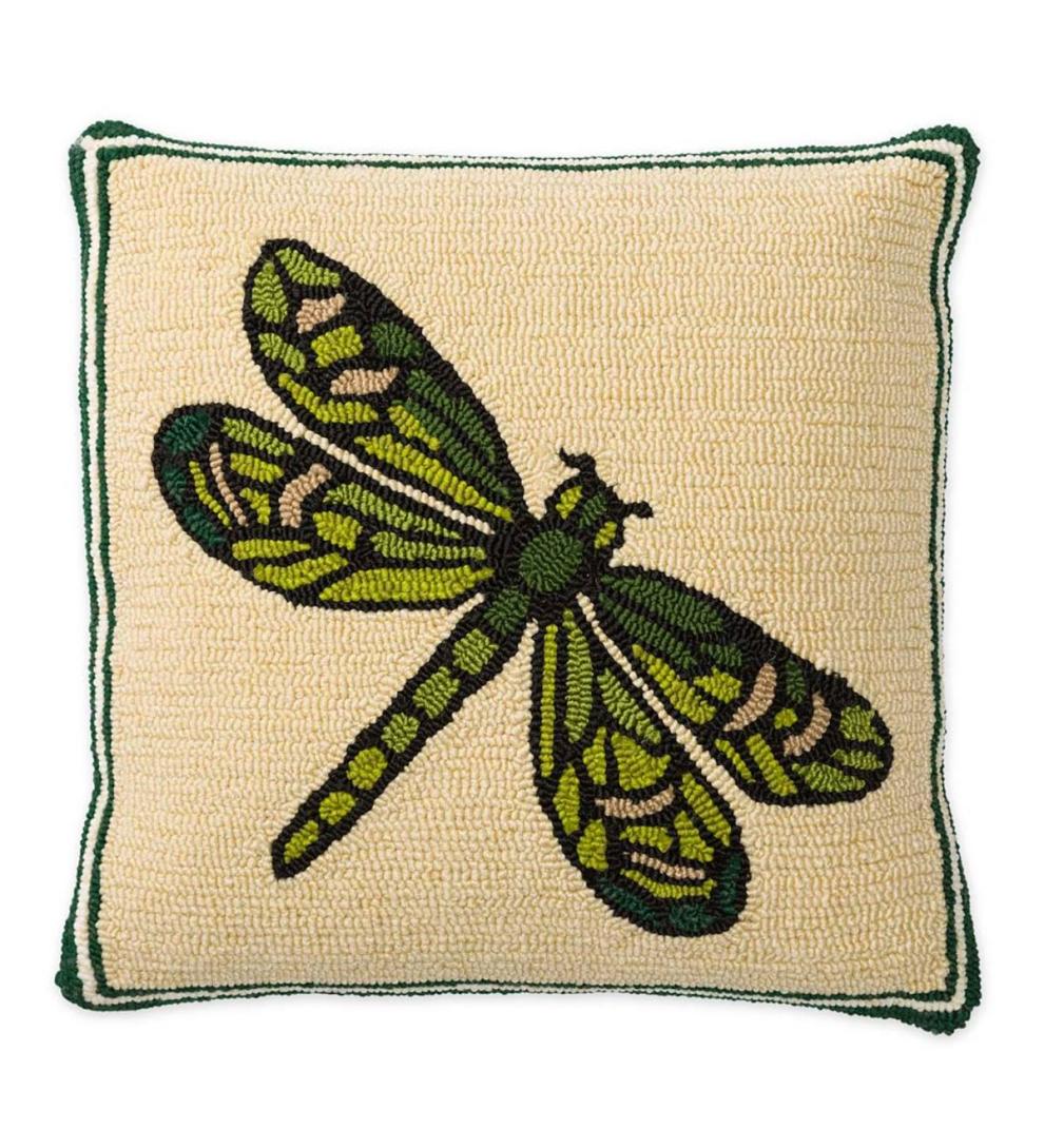 Plow & Hearth Home Accents | Indoor Living Indoor/Outdoor Dragonfly Hooked Throw Pillow