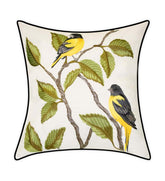 Plow & Hearth Home Accents | Indoor Living Indoor/Outdoor Embroidered Birds Throw Pillow - Yellow