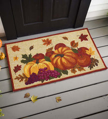 Plow & Hearth Home Accents | Indoor Living Indoor/Outdoor Fall Bounty Hooked Polypropylene Accent Rug