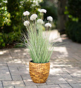 Plow & Hearth Home Accents | Indoor Living Indoor/Outdoor Faux Alliums And Grass Potted Plant