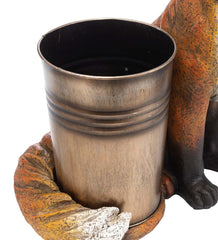 Plow & Hearth Home Accents | Indoor Living Indoor/Outdoor Faux Stone Fox Planter With Metal Container