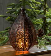 Plow & Hearth Home Accents | Indoor Living Indoor/Outdoor Flicker Flame Battery Operated Moroccan Die Cut Lantern