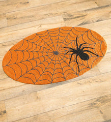 Plow & Hearth Home Accents | Indoor Living Indoor/Outdoor Halloween Spider Web Hooked Oval Accent Rug