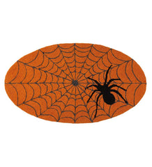 Plow & Hearth Home Accents | Indoor Living Indoor/Outdoor Halloween Spider Web Hooked Oval Accent Rug