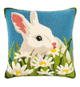 Plow & Hearth Home Accents | Indoor Living Indoor/Outdoor Hooked Polypropylene Bunny Throw Pillow