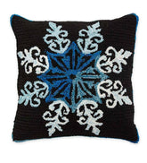 Plow & Hearth Home Accents | Indoor Living Indoor/Outdoor Hooked Shimmering Snowflake Throw Pillow