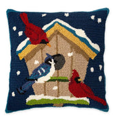 Plow & Hearth Home Accents | Indoor Living Indoor/Outdoor Hooked Winter Birdhouse Throw Pillow