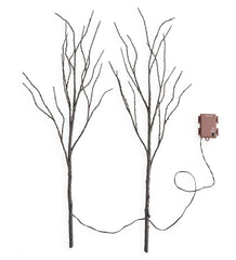 Plow & Hearth Home Accents | Indoor Living Indoor/Outdoor Lighted Halloween Black Tree Branches With 100 Orange Leds, Set Of 2