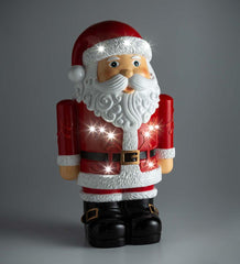Plow & Hearth Home Accents | Indoor Living Indoor/Outdoor Lighted Santa Claus Shorty Statue - White