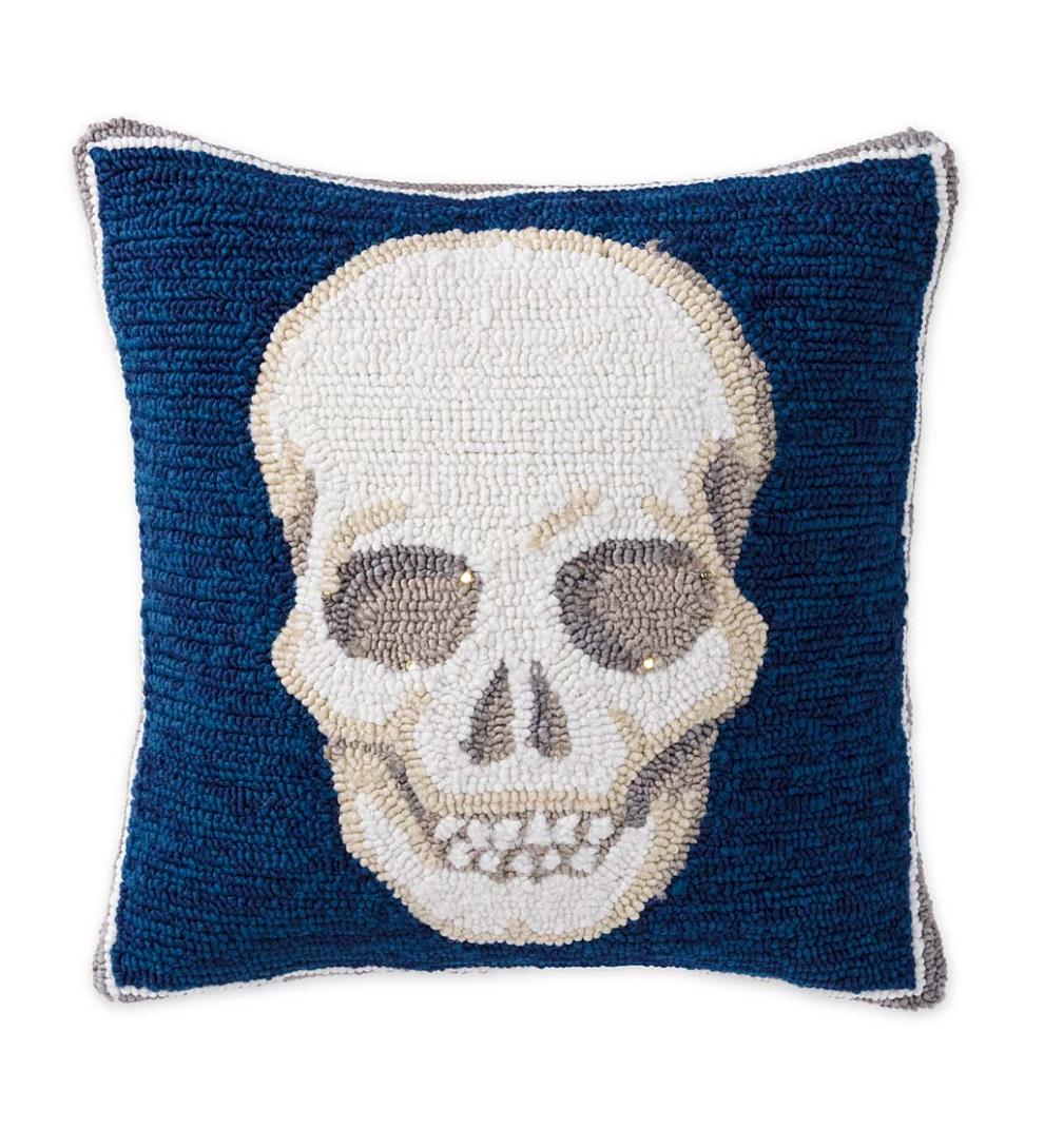 Plow & Hearth Home Accents | Indoor Living Indoor/Outdoor Lighted Skull Halloween Pillow