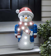 Plow & Hearth Home Accents | Indoor Living Indoor/Outdoor Lighted Snowman Shorty Statue