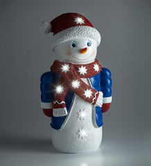 Plow & Hearth Home Accents | Indoor Living Indoor/Outdoor Lighted Snowman Shorty Statue