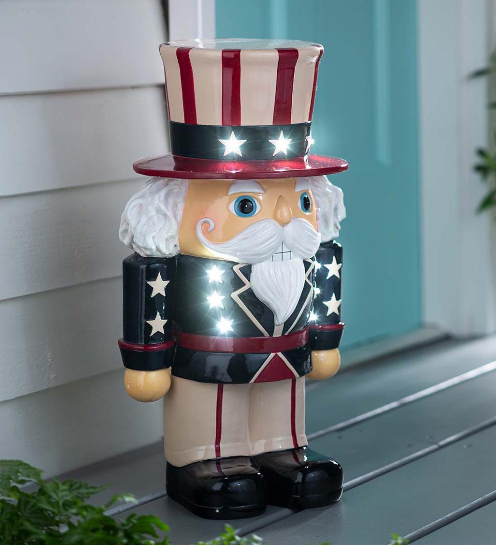 Plow & Hearth Home Accents | Indoor Living Indoor/Outdoor Lighted Uncle Sam Shorty Statue