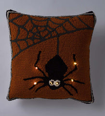 Plow & Hearth Home Accents | Indoor Living Indoor/Outdoor Polypropylene Lighted Spider Web Throw Pillow