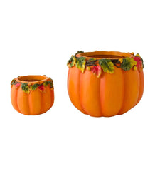 Plow & Hearth Home Accents | Indoor Living Indoor/Outdoor Pumpkin Planters, Set Of 2