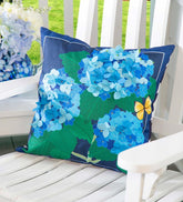 Plow & Hearth Home Accents | Indoor Living Indoor/Outdoor Reversible Hydrangea And Lattice Throw Pillow Replacement Cover