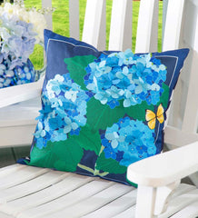 Plow & Hearth Home Accents | Indoor Living Indoor/Outdoor Reversible Hydrangea And Lattice Throw Pillow Replacement Cover