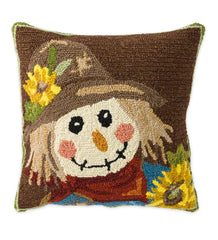 Plow & Hearth Home Accents | Indoor Living Indoor/Outdoor Scarecrow Hand Hooked Polypropylene Throw Pillow
