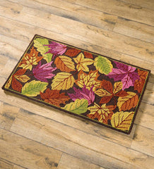 Plow & Hearth Home Accents | Indoor Living Indoor/Outdoor Scattered Leaves Hooked Polypropylene Accent Rug