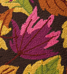 Plow & Hearth Home Accents | Indoor Living Indoor/Outdoor Scattered Leaves Hooked Polypropylene Accent Rug