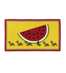 Plow & Hearth Home Accents | Indoor Living Indoor/Outdoor Summer Picnic Ants Hooked Polypropylene Accent Rug