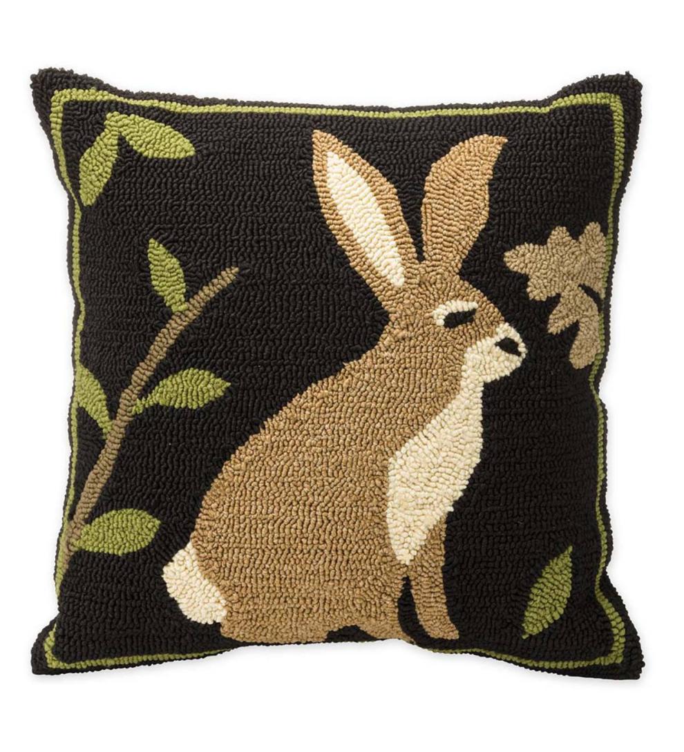 Plow & Hearth Home Accents | Indoor Living Indoor/Outdoor Woodland Throw Pillow With Rabbit