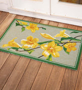 Plow & Hearth Home Accents | Indoor Living Indoor/Outdoor Yellow Jasmine Hooked Polypropylene Accent Rug - Yellow