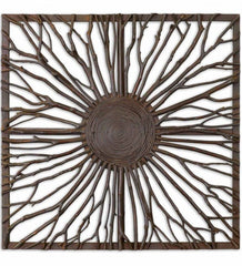 Plow & Hearth Home Accents | Indoor Living Josiah Square Wood Branch Burst Wall Panel