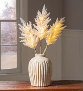 Plow & Hearth Home Accents | Indoor Living Lighted Faux Pampas Grass Branches, Set Of 2 - Caramel