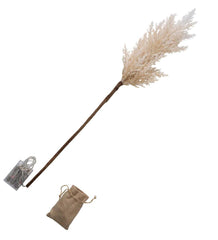 Plow & Hearth Home Accents | Indoor Living Lighted Faux Pampas Grass Branches, Set Of 2 - Caramel