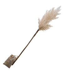 Plow & Hearth Home Accents | Indoor Living Lighted Faux Pampas Grass Branches, Set Of 2 - Caramel