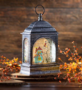 Plow & Hearth Home Accents | Indoor Living Lighted Halloween Lantern With Spooky Scene And Glitter