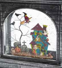 Plow & Hearth Home Accents | Indoor Living Lighted Halloween Lantern With Spooky Scene And Glitter
