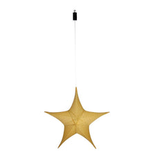 Plow & Hearth Home Accents | Indoor Living Lighted Hanging Fabric Star, Large Gold