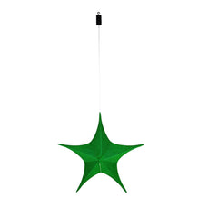 Plow & Hearth Home Accents | Indoor Living Lighted Hanging Fabric Star, Large Green