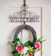 Plow & Hearth Home Accents | Indoor Living Metallic Copper Fleur-De-Lis Welcome Wreath Holder