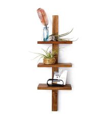 Plow & Hearth Home Accents | Indoor Living Mini Teak Wall Shelf