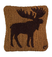 Plow & Hearth Home Accents | Indoor Living Moose Silhouette Hand-Hooked Wool Throw Pillow