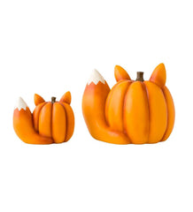 Plow & Hearth Home Accents | Indoor Living Mother And Baby Fox Pumpkin Statues, Set Of 2