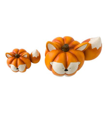Plow & Hearth Home Accents | Indoor Living Mother And Baby Fox Pumpkin Statues, Set Of 2