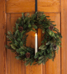 Plow & Hearth Home Accents | Indoor Living Over-Door Adjustable Wreath Hanger With Candle Holder