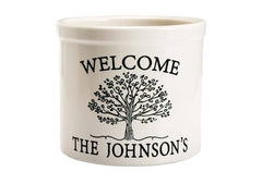Plow & Hearth Home Accents | Indoor Living Personalized Tree Of Life Crock - Black