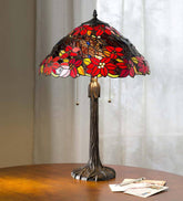 Plow & Hearth Home Accents | Indoor Living Poinsettia Tiffany Table Lamp